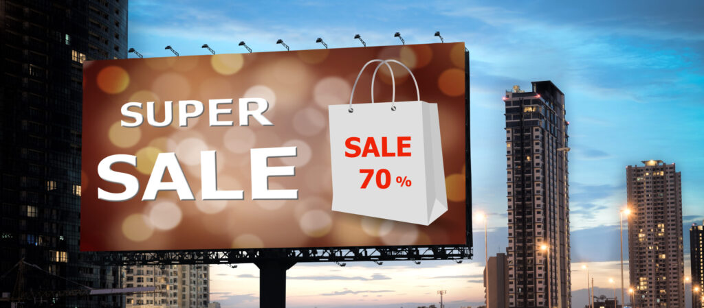 Sales,Concept,,Outdoor,Billboards,,Super,Sale,On,The,Highway,During